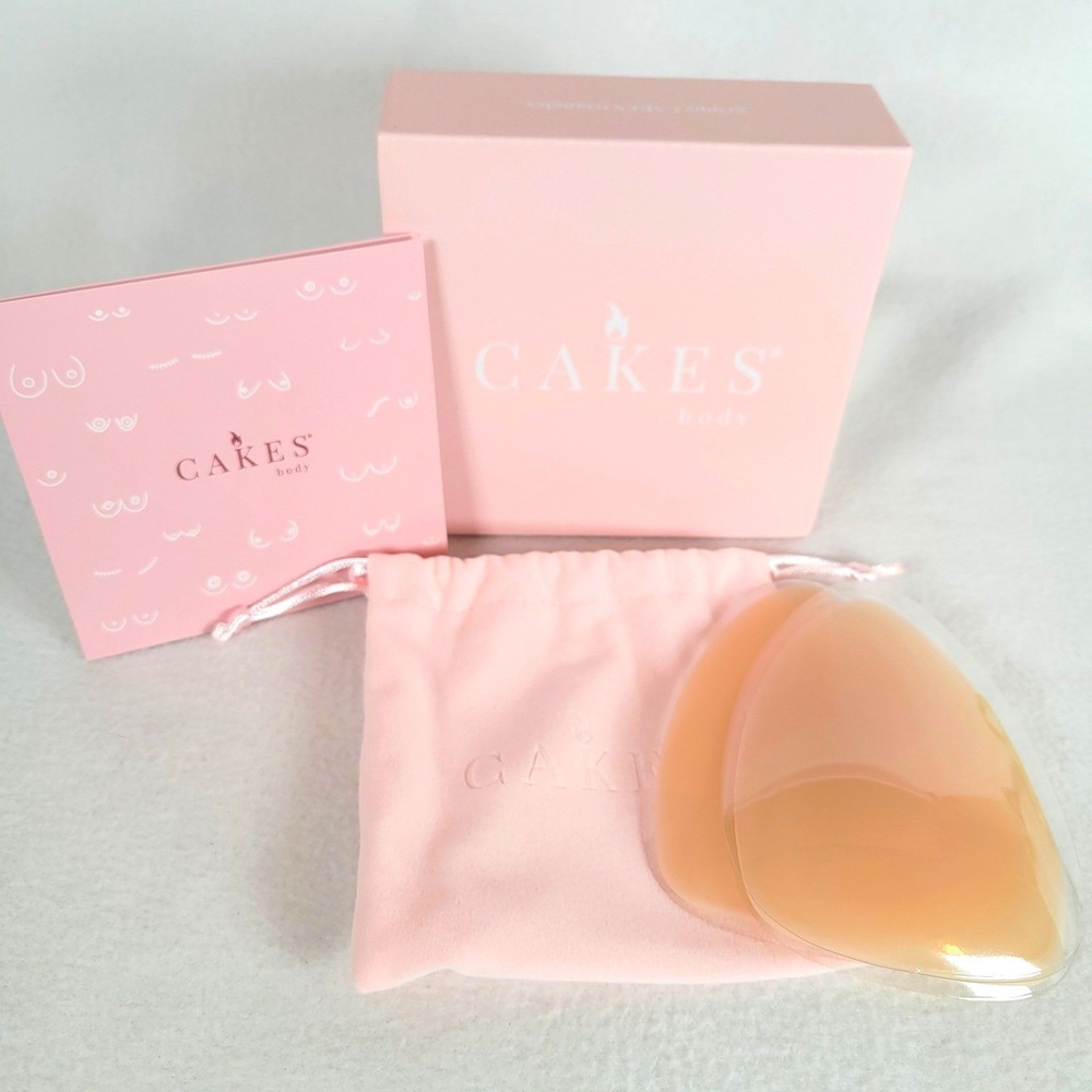 CAKES body Womens Silicone Bra Inserts Triangle Non-Adhesive Size OS Honey
